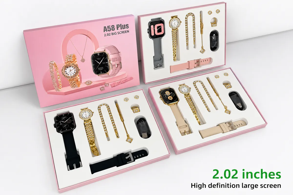 Coffret Smartwatch Femme A58 Plus – Élégance & Technologie
